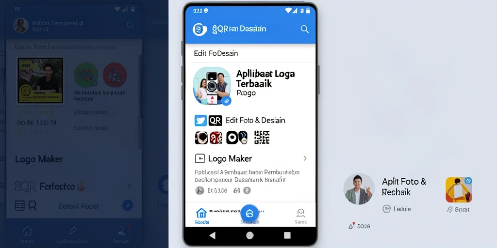 Antarmuka aplikasi 8QR untuk desain logo yang intuitif.
