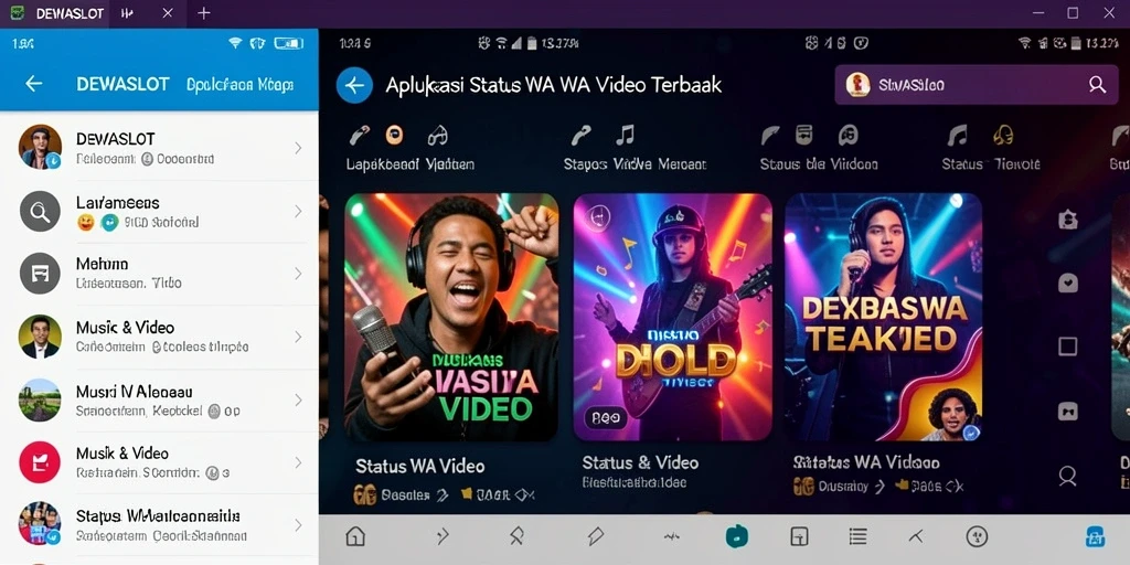 Tampilan antarmuka DEWASLOT yang menarik dan intuitif untuk Status WA Video.