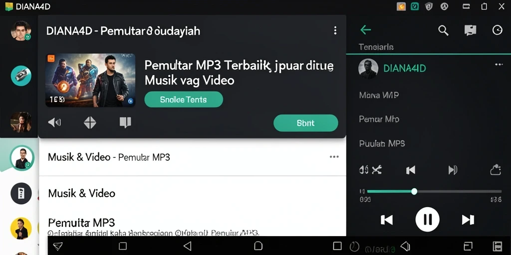 Tampilan antarmuka Pemutar MP3 DIANA4D yang menarik dan mudah digunakan.