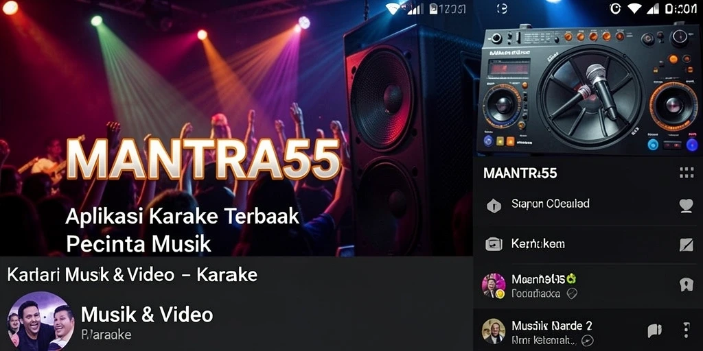 Antarmuka aplikasi Karaoke MANTRA55 yang intuitif dan menarik.
