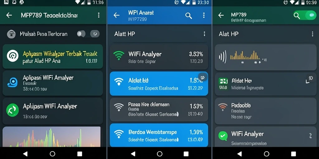 Antarmuka modern dari aplikasi WiFi Analyzer MVP789 yang memudahkan pengguna.