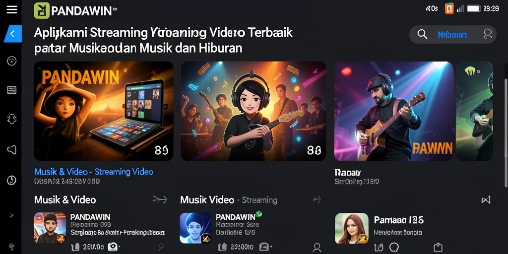 Tampilan antarmuka PANDAWIN saat menikmati video streaming.