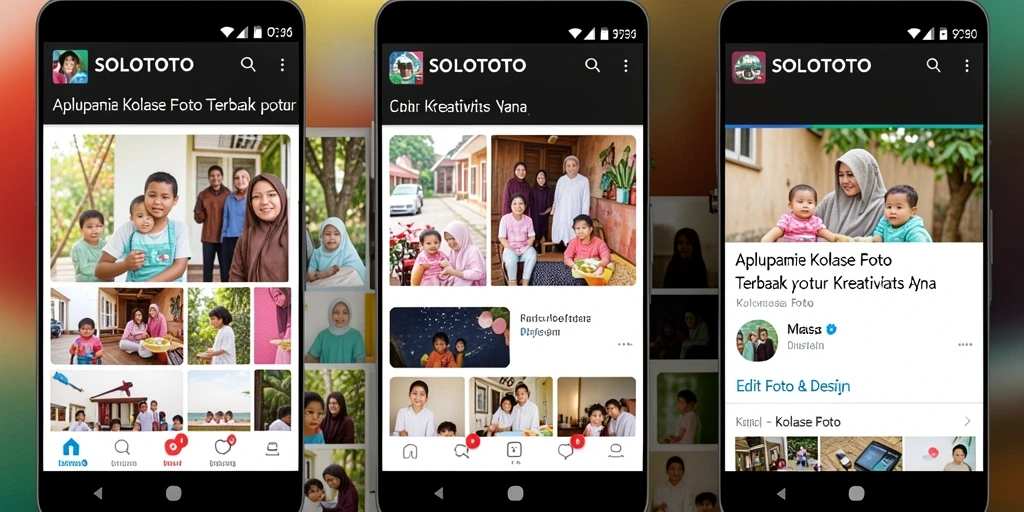 Antarmuka aplikasi Kolase Foto SOLOTOTO yang sederhana dan menarik.