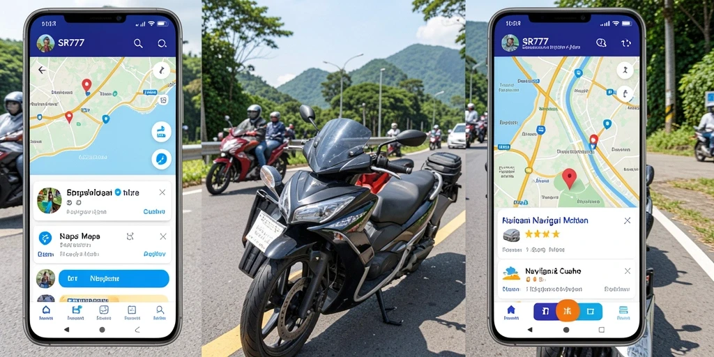 Tampilan antarmuka SR777 yang mudah digunakan untuk navigasi motor.