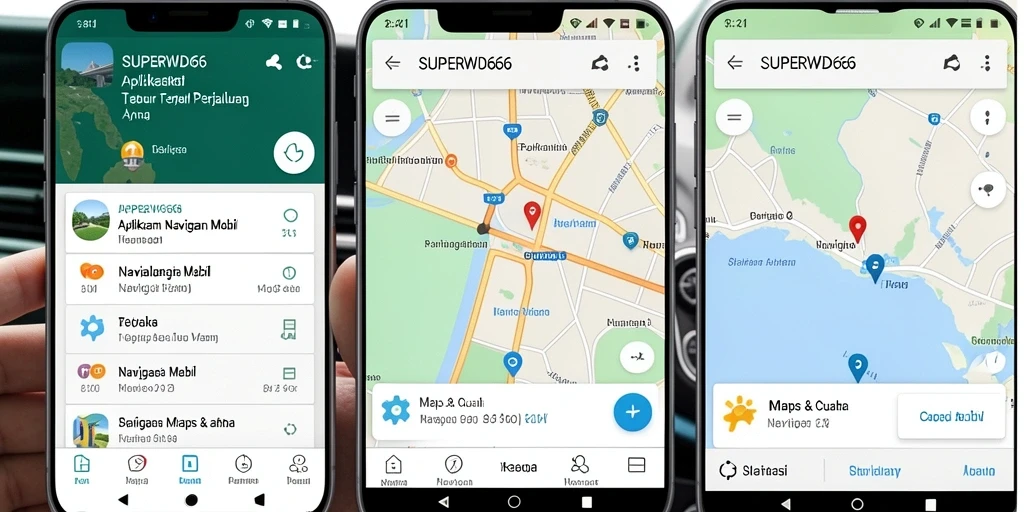 Tampilan antarmuka SUPERWD666 yang modern dan fungsional untuk Navigasi Mobil.