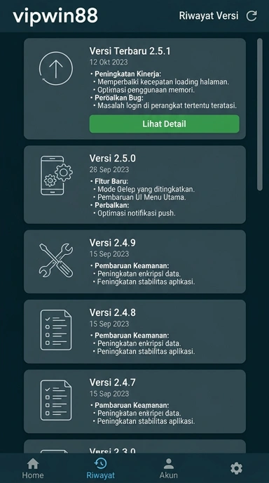 Riwayat Versi Terbaru vipwin88 untuk Pengguna Android